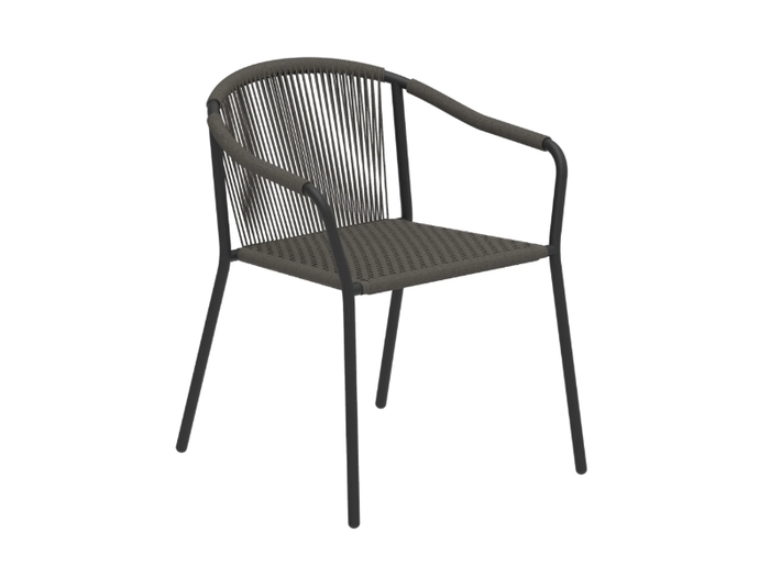 SAMBA - Stackable Olefin fiber garden chair with armrests _ Royal Botania